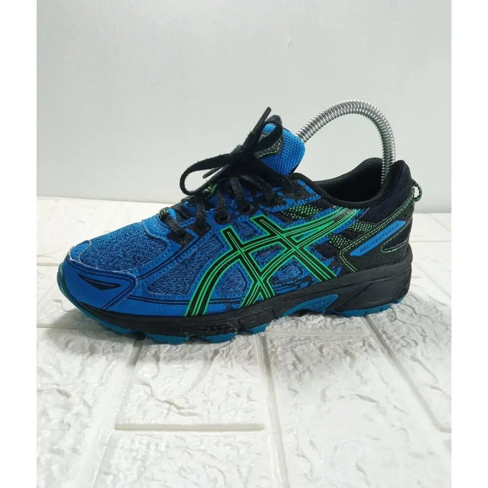 Asics Gel-Venture 6 GS 1014A077 Running Shoes Blue Green Trekking Size 4.5 Y